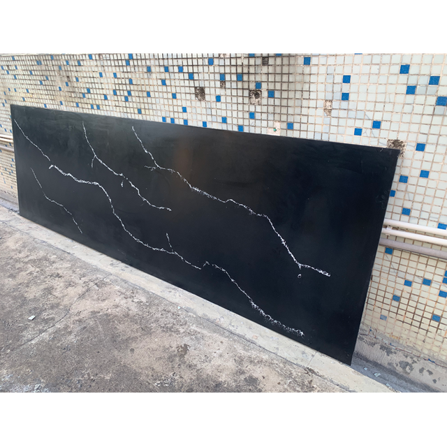  Black Calacatta Big Slab Stain Resist Solid Surface Marble Sheet For Kitchen Cabinet