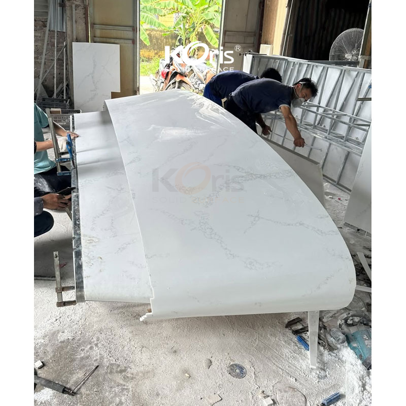 Koris Modified Acrylic Solid Surface Reception Desk Modern