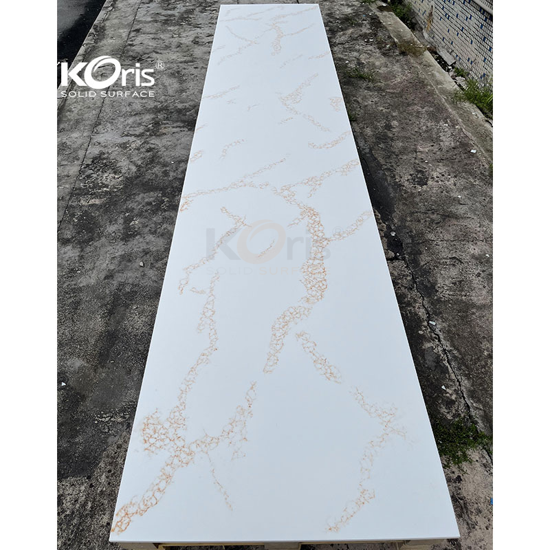  Gold Veins White Quartz Stone Slabs