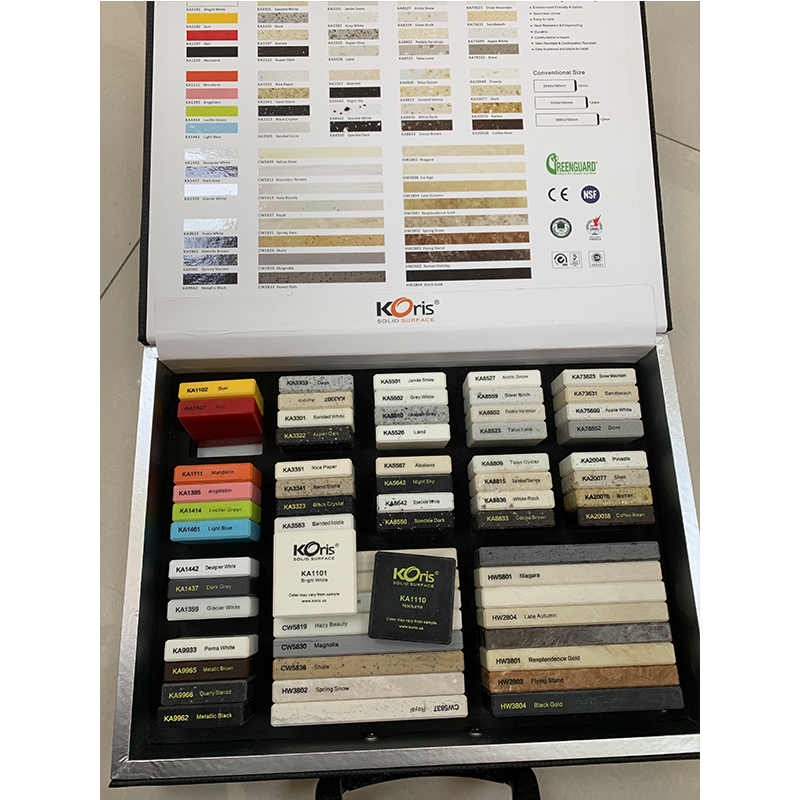 Koris Solid Surface Marble Sheet Big Slab Acrylic Solid Surface Sheets For Counter Top Vanit